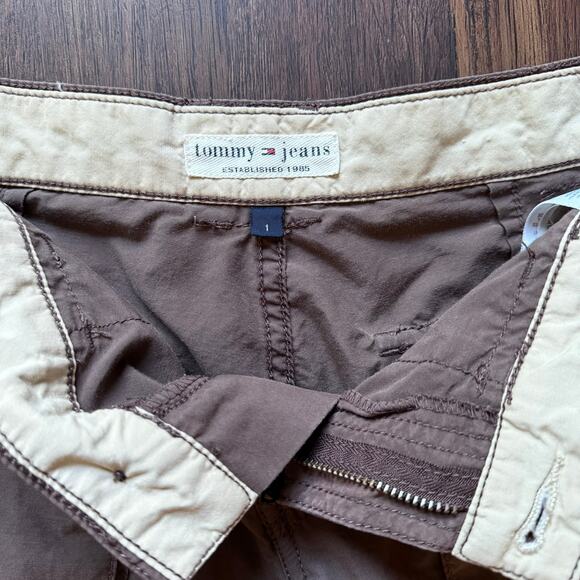 Tommy Jeans Low Rise Cargo Pants Y2K Brown Juniors 1 Bootcut - Picture 6 of 9